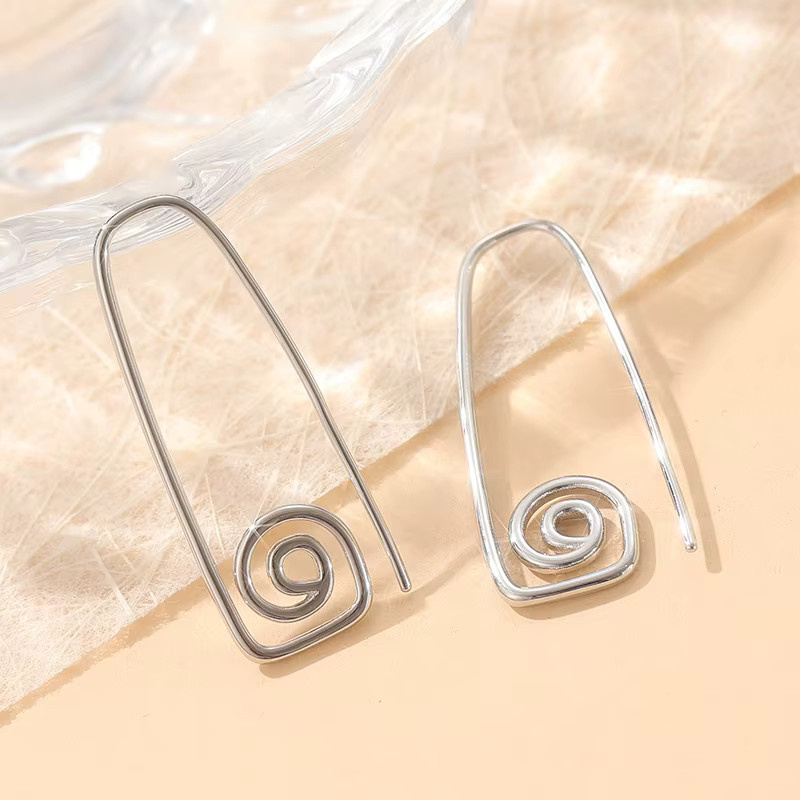 YoYo Ohrringe, versilbert, Geometrie, Spirale, Damen - Bild 5
