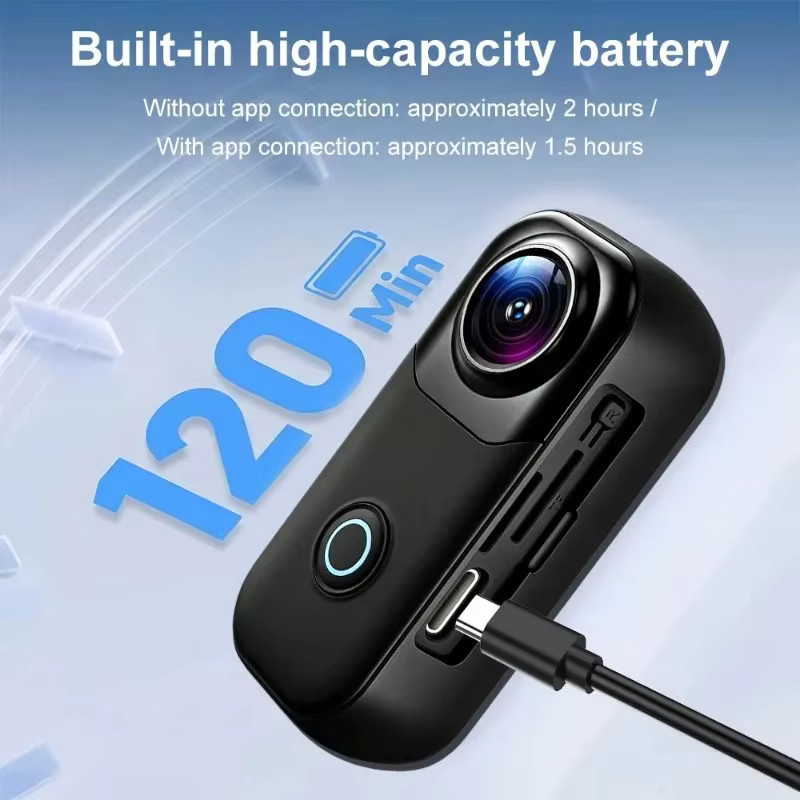 4K Mini Action-Kamera IPX8 tiefwasserdicht in Schwarz für Outdoor-Sport und Tauchen - Bild 4