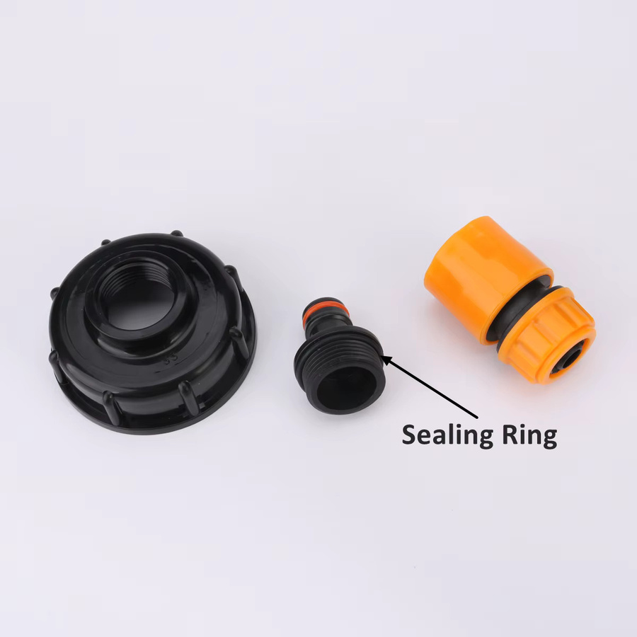 UP-CLOUD IBC Tank Adapter für Gartenbewässerung mit Schnellanschluss in Orange - Bild 2