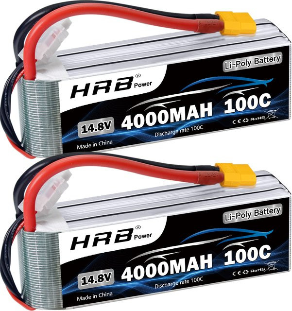 HRB 4S Lipo Batterie, 14,8V 4000mah 100C, mit XT60 Stecker, Zubehör - Bild 1