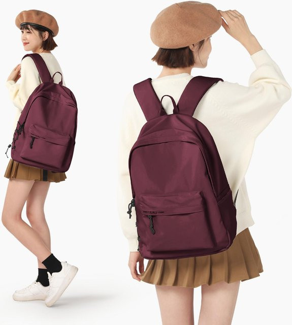 Weft Laptop-Rucksack für 15,6 Zoll, lässige Reisetasche für Schule und College, Rot - Bild 1