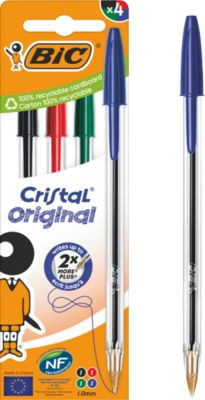 BIC Cristal Original Kugelschreiber Farbmix, 4er Box, 1,0 mm mittlere Spitze - Bild 1