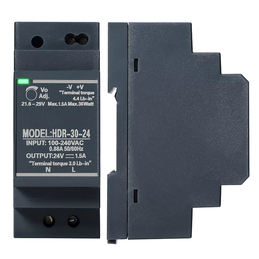 HDR-30-24 DC Schaltnetzteil 24V 1,5A 30W für DIN-Schiene in Schwarz - Bild 6