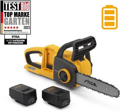 Stiga Akku-Kettensäge CS 300e Set in Gelb mit 20 V, 30 cm Schwertlänge, inklusive 2 Akkus und Ladegerät - Bild 3