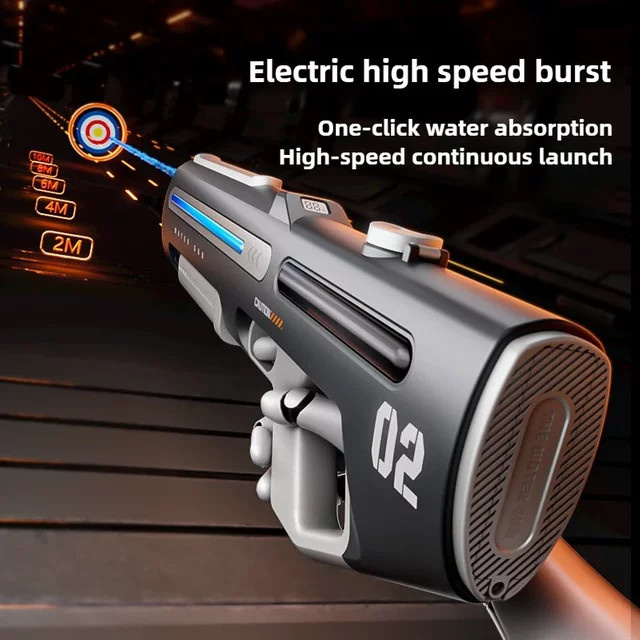 MOQIDODO Elektrische LED-Wasserpistolen, 2-teiliges Set, Weiß - Bild 1