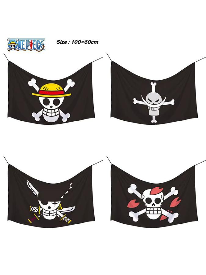 ONE PIECE Wandbanner Piraten-Schädel-Flagge in Schwarz als Wanddekoration für dein Schlafzimmer - Bild 3