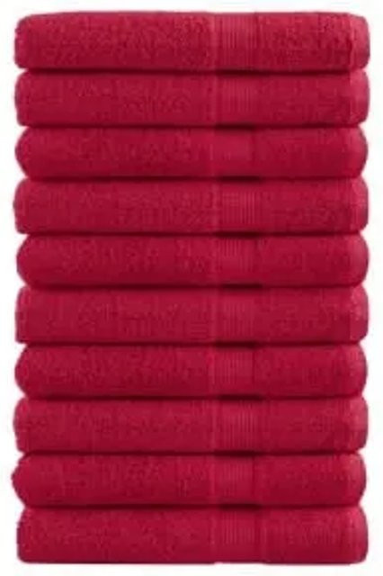 vidaXL Premium-Handtuch-Set 10 Stück aus 100% Baumwolle in Rot, 600 g/m2, B: 100 cm, L: 200 cm - Bild 1