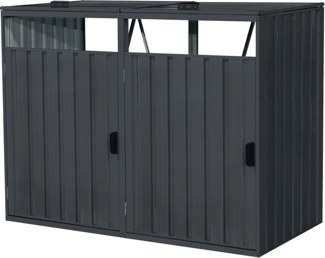 Axi Mülltonnenbox Owen aus Metall für 2 x 240 Liter in Anthrazit - Bild 1