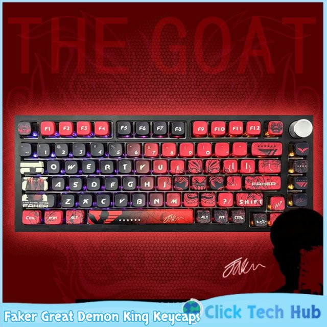 TOYOLEE Faker Great Demon King Pudding Tastenkappen für mechanische Tastaturen, transparent, PBT-Material mit thermischer Sublimation - Bild 1