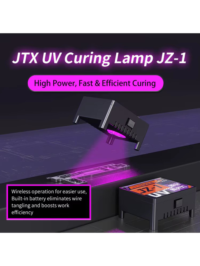 JTX JZ-01 UV-Härtungslampe in Schwarz, kabellose und wiederaufladbare Lampe mit USB-C für die Bildschirmreparatur und das schnelle Trocknen von UV-Kleber - Bild 5