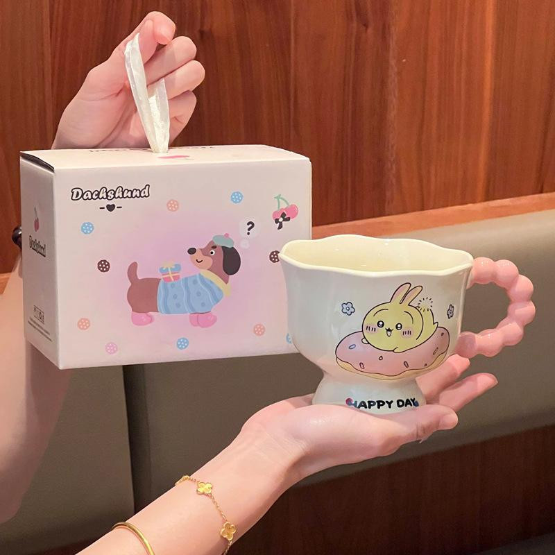 Niedliche Usaqi Keramiktasse für Kinder und Freunde, ideal als Geburtstagsgeschenk oder Souvenir, 401-500ml - Bild 2