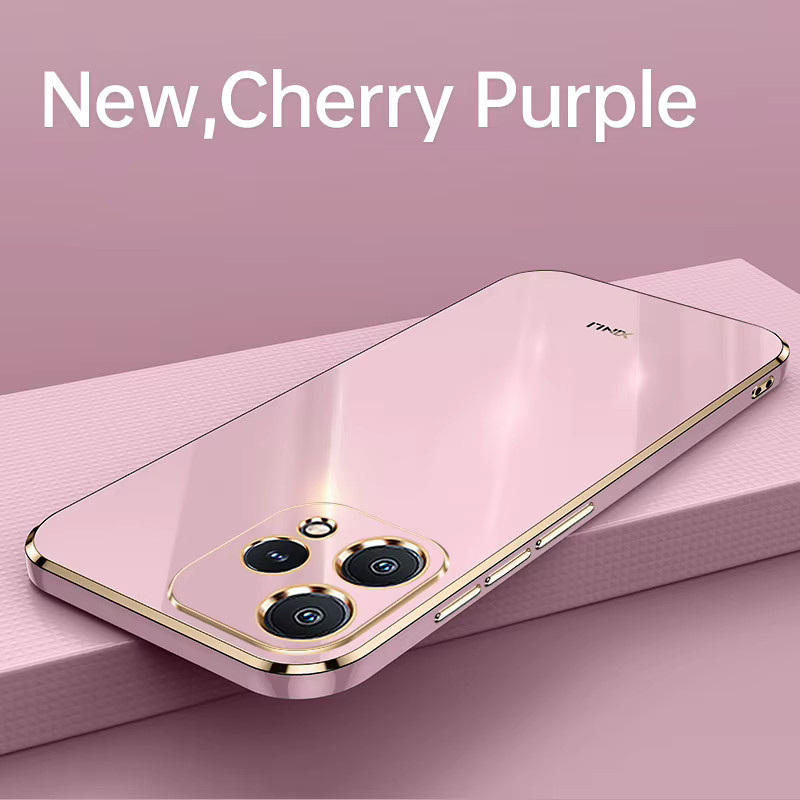 Oppo Reno 15 CPH2825 Handyhülle aus galvanisiertem Silikon und weichem TPU, stoßfeste Rückabdeckung in Pink oder Purple - Bild 1