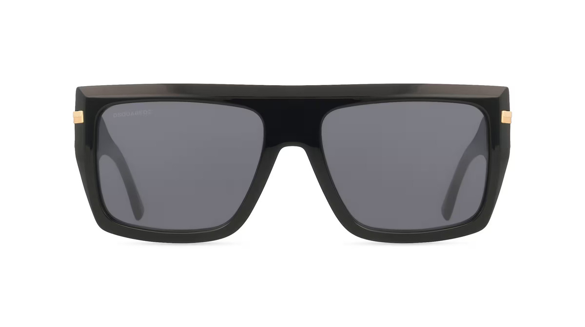 Dsquared2 D2 0177/S Sonnenbrille Browline, Vollrand, Acetat, Herren, schwarz, grau - Bild 1