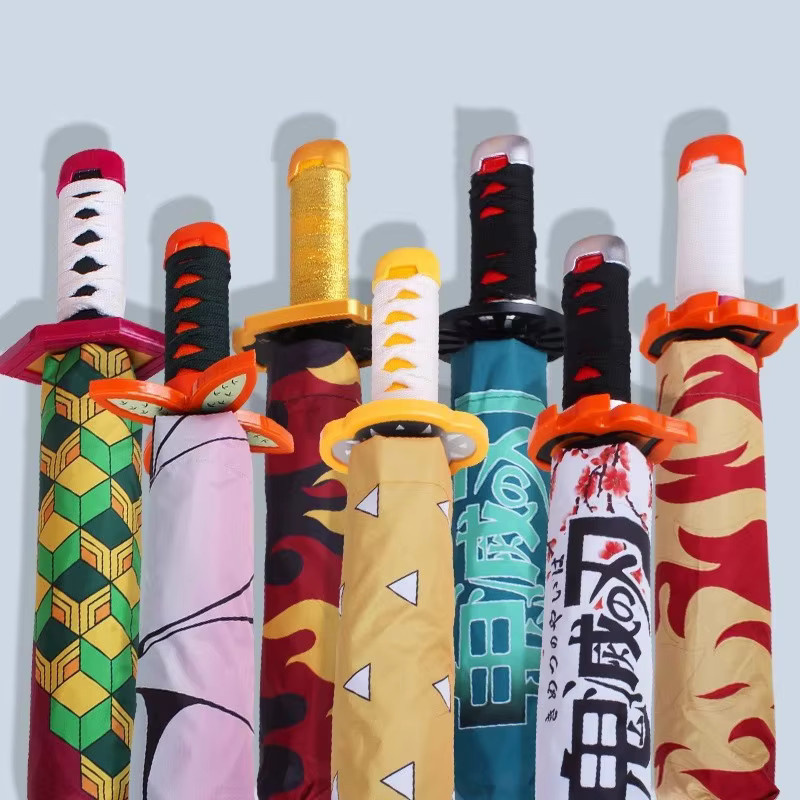 Bandai Rengoku Kyoujurou Katana Regenschirm, Schwarzer Sonnenschirm, UV-Schutz - Bild 4