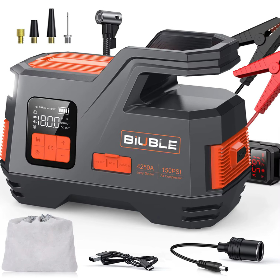 BIUBLE PEAK Starthilfegerät mit integriertem Luftkompressor für Autos und Autobatterien - Bild 5