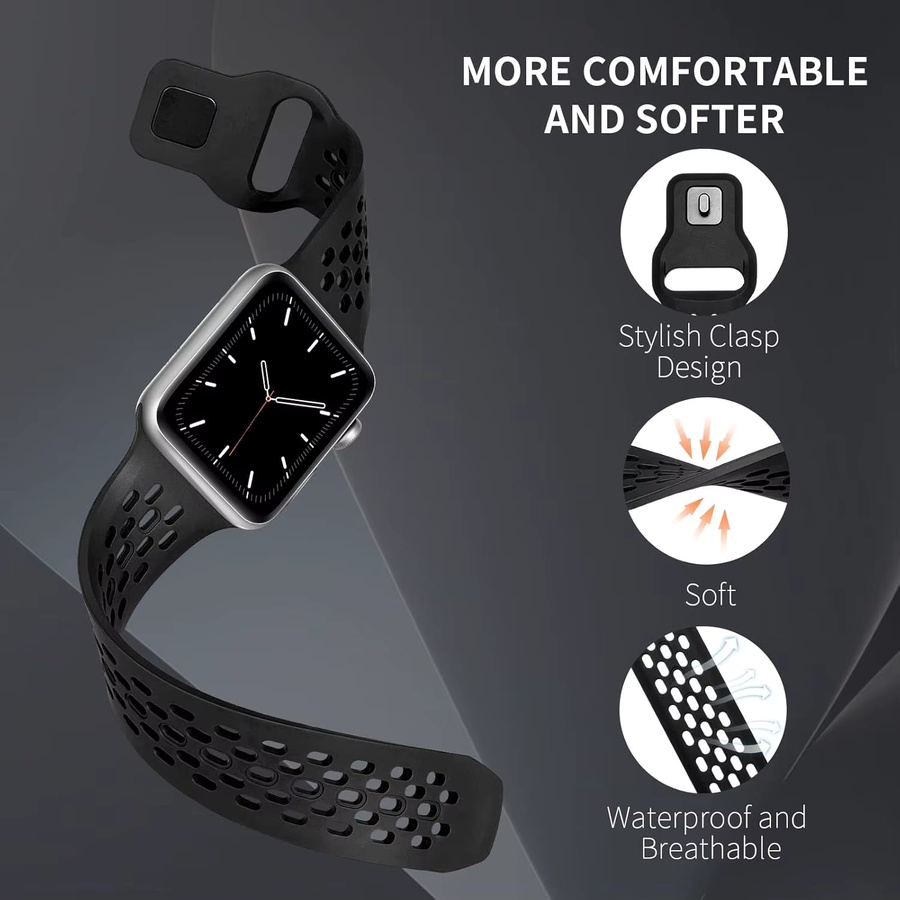 RWBANDS Uhrenarmband Silikon, Schwarz, Unisex - Bild 3