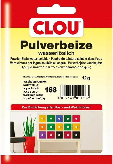 Clou Pulverbeize Nussbaum Dunkel Wasserbasiert 12 g - Bild 1
