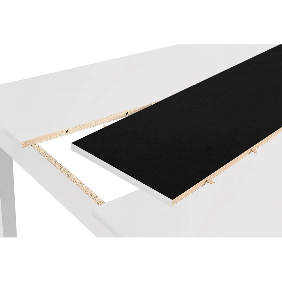 byLIVING Esstisch NORI modern in Weiß/Schwarz mit wendbarer Einlegeplatte, B/T/H: 140 x 80 x 75 cm - Bild 3