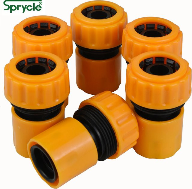 Sprycle 6er Set Gartenschlauch-Schnellverbinder für 3/4 und 1/2 Zoll, Quick-Click Rohr-Reparatur-Fitting und Schlauchanschluss für Tropfbewässerung und Gewächshäuser - Bild 1