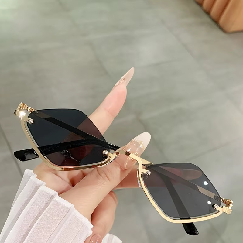BMAD Korrektionsbrille, Halbrand, rautenförmig, Metall, Unisex - Bild 2