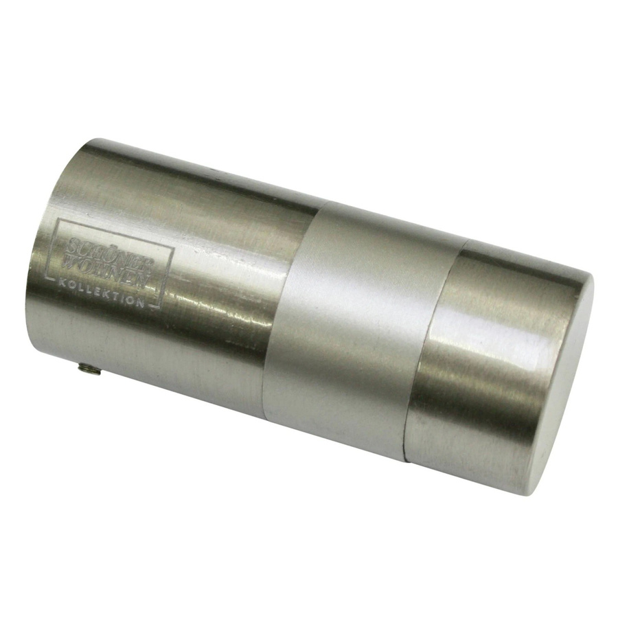 Schöner Wohnen Endstück Zylinder Leon für Gardinenstange, Durchmesser: 20 mm, Edelstahl, Silber, 2 Stück - Bild 2