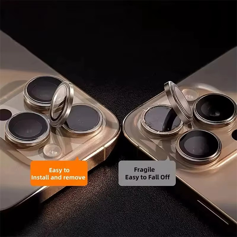 BOLLYMORE 3er-Set Kameralinsen-Schutzfolie aus gehärtetem Glas und Metall in Silber für iPhone 11 bis iPhone 17 Pro Max und Plus Modelle - Bild 3