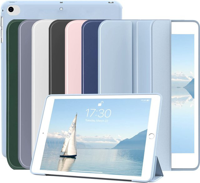 Apple iPad 9,7 Smart Cover Hülle aus Silikon und PU Leder in Blau für iPad 5. Generation, 6. Generation und iPad Air 9,7 (2013) - Bild 1