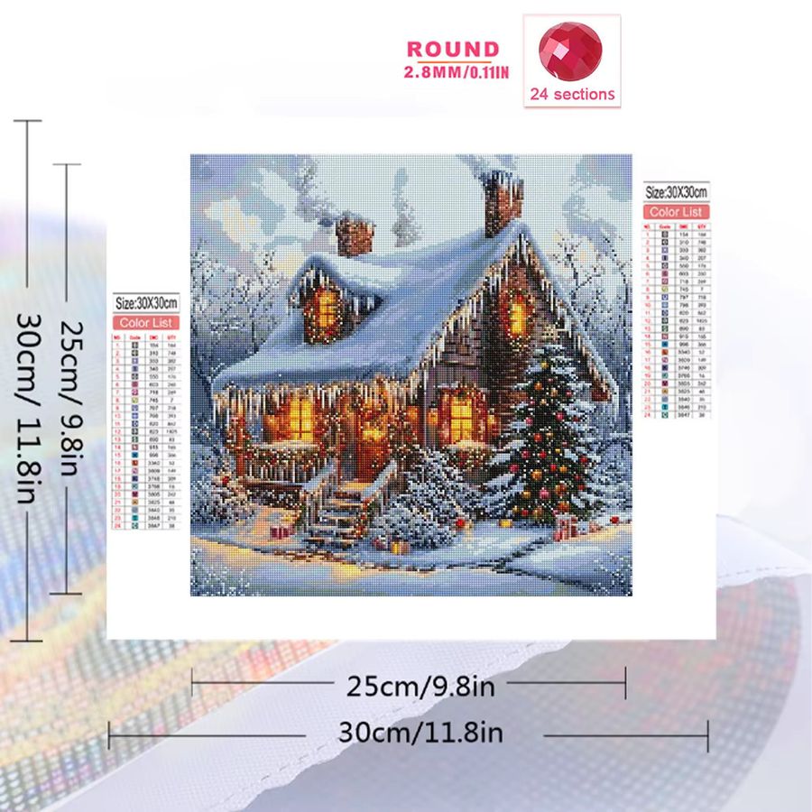 Evershine DIY Diamant Stickerei Haus Landschaft Malerei mit Acryl Steinen in Multicolor und vollrunden Diamanten - Bild 2