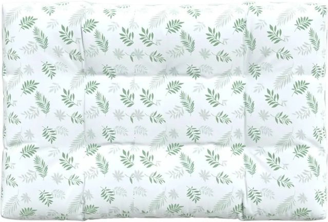 vidaXL Palettenkissen mit Blattmuster in Weiß-Grün aus Polyester, B/T/H: 120 x 80 x 12 cm - Bild 1