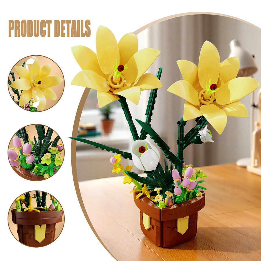 Yiran toy Lilienblume Topfpflanze Baustein Set 296 Teile - Bild 5