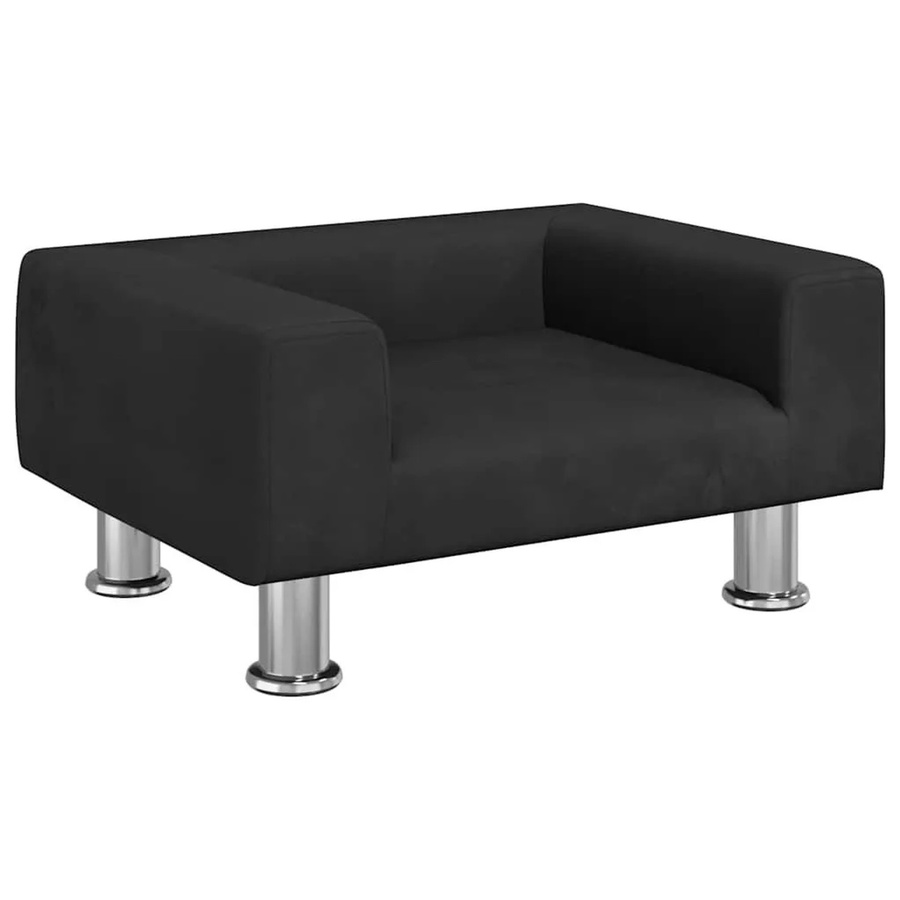 vidaXL Kindersofa Schwarz aus Samt B/T/H: 50 x 40 x 26,5 cm - Bild 2