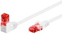 goobay Patchkabel Cat.6 U/UTP mit RJ45-Steckern, 90 Grad gewinkelt, Weiß, 0,5 m - Bild 1