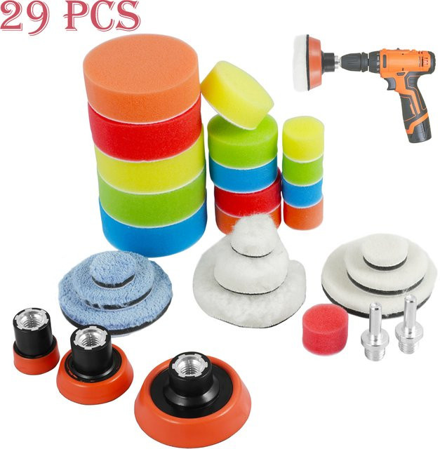 29-teiliges Polierkissen-Set in Multicolour für Auto Polierer mit 1, 2 und 3 Zoll Polierschwämmen zur Kratzerentfernung und DIY-Pflege - Bild 1