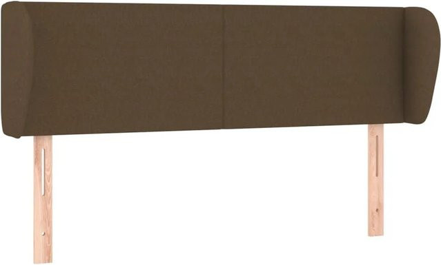 vidaXL Kopfteil mit Ohren in Dunkelbraun, gepolstertes Stoff-Kopfteil, Breite: 147 cm, Tiefe: 23 cm, Höhe: 78 bis 88 cm - Bild 1