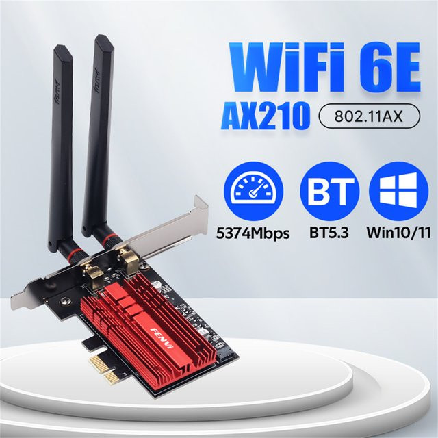 FENVI WiFi 6E AX210 PCIe Netzwerkkarte mit Bluetooth 5.3, Tri-Band 2,4G/5G/6GHz Drahtlos-Adapter für Windows 10/11 - Bild 1