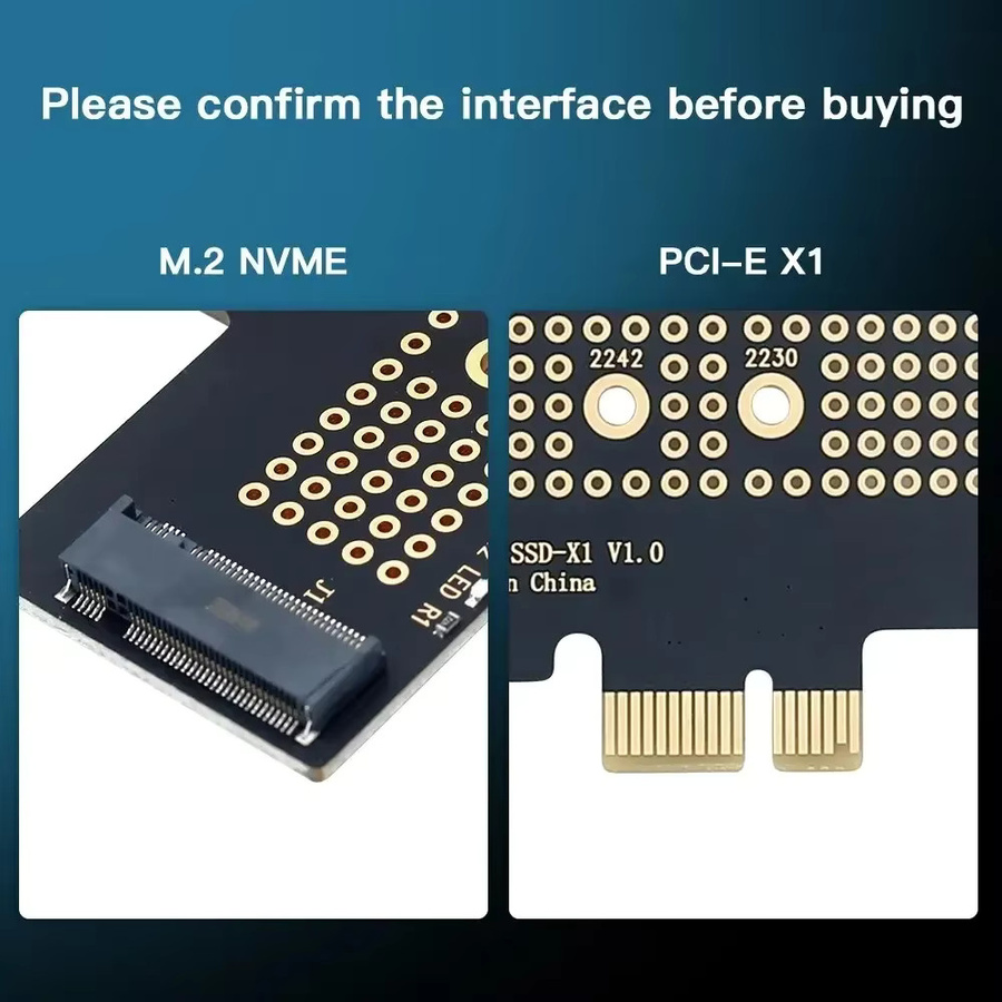 Kebidumei M.2 NVMe zu PCIe 4.0 und 3.0 Adapter Erweiterungskarte für M.2 SSDs (2230, 2242, 2260, 2280), Schwarz - Bild 4