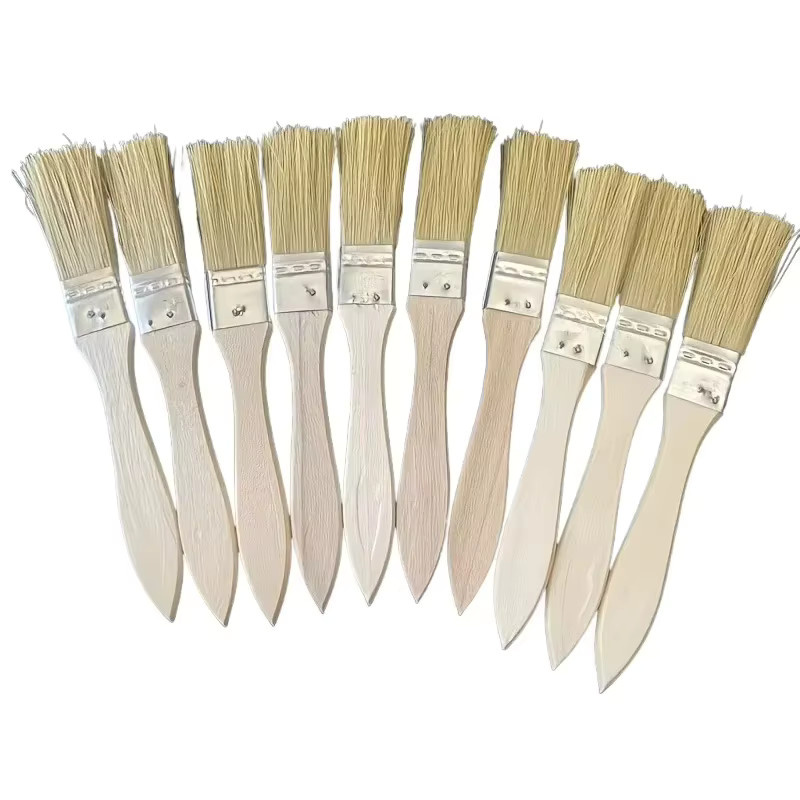 Schweinemähnen-Pinsel mit Holzgriff für Kunst, Handwerk und Reinigung in Naturfarben - Bild 4