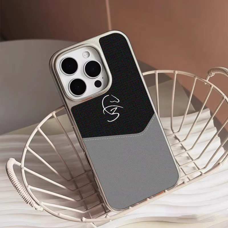 DecoPhone Business-Style Handyhülle mit Silberkanten und Mattierung für iPhone 11 bis 17 Pro Max in Grau/Silber - Bild 4