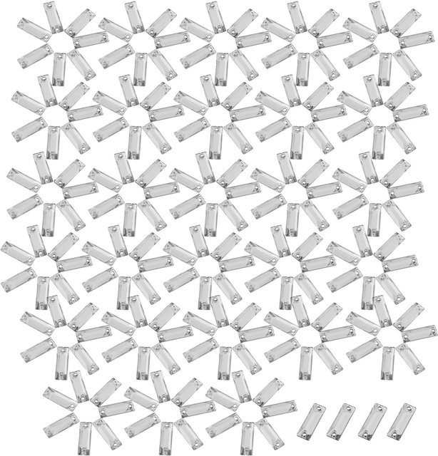 200 Stück DIYelecs Glänzende Acrylharz Kristall-Streifen in Weiß für Bastelarbeiten und zum Nähen, B: 6 mm, L: 17,5 mm - Bild 1