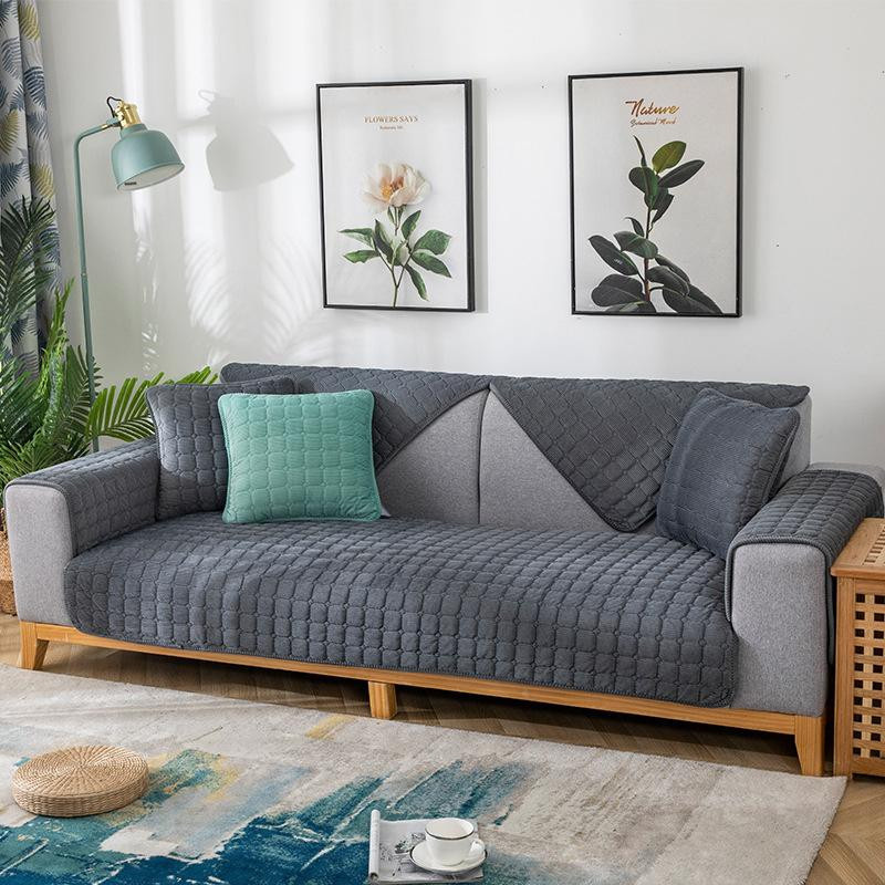 Lucky Pig Sofabezug aus Cordstoff in Kaffeebraun, rutschfester und waschbarer Plüsch-Schonbezug für dein Sofa, B/B: 70 x 120 cm - Bild 4