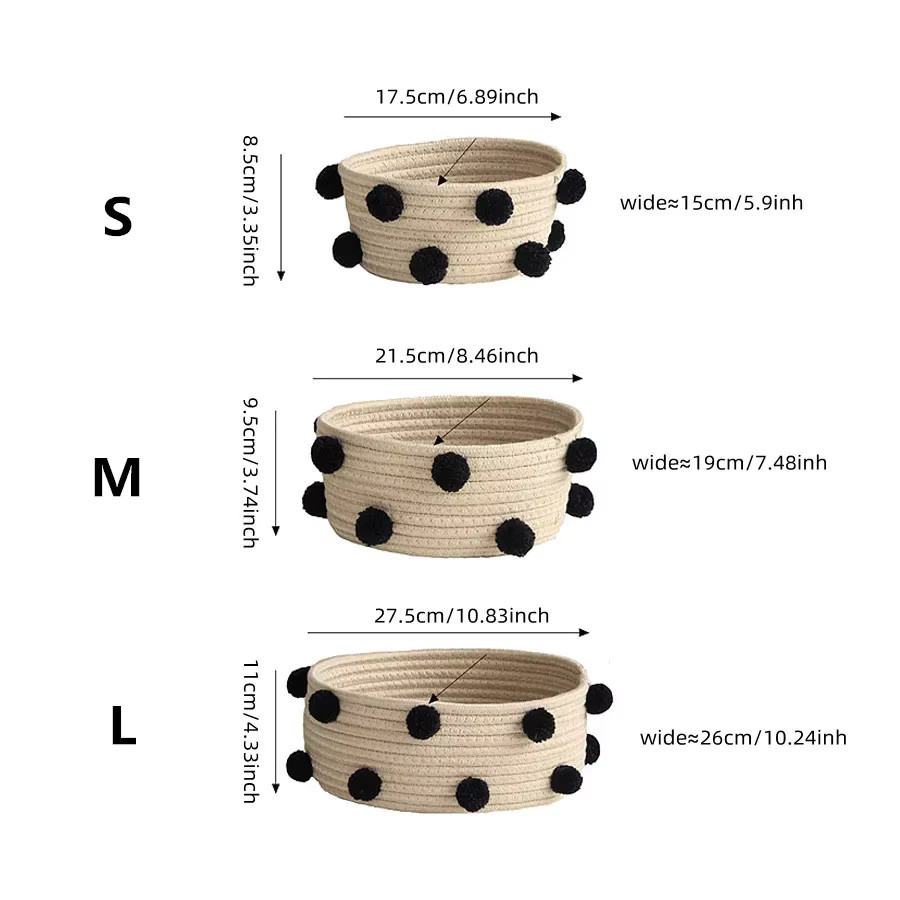 Nordic Stil Aufbewahrungskorb aus Stoff in Beige als Organizer für Kosmetik, Werkzeug und Kleinigkeiten - Bild 3