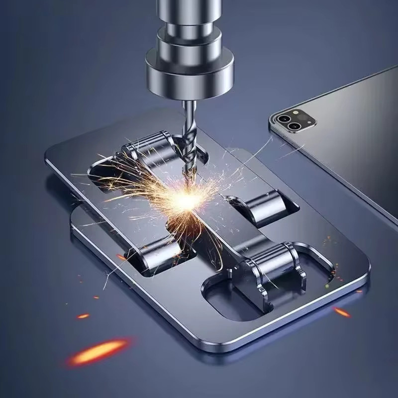 VIKEFON Faltbarer Handyhalter aus Aluminiumlegierung für iPhone und Tablet, Desktop-Ständer in Schwarz oder Silber - Bild 2