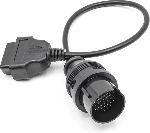 OBD2 Diagnose-Adapter für Mercedes: 38-Pin auf 16-Pin Buchsenstecker Verlängerungskabel in Schwarz - Bild 1