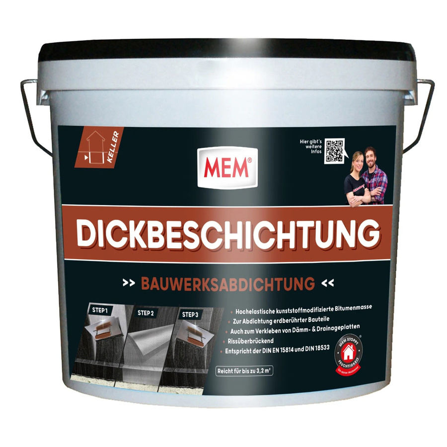 MEM Bitumen Dickbeschichtung Waterproof in Braun 12 kg - Bild 2