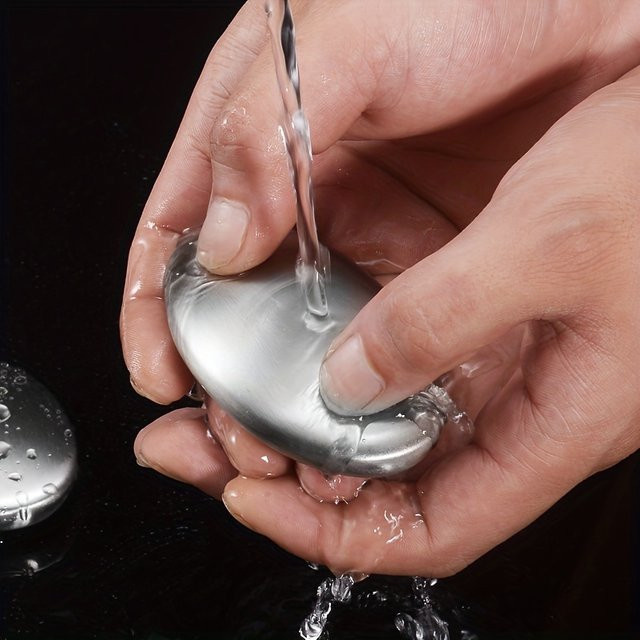 YOCITY Edelstahl-Deodorant-Seife in Silber zur Geruchsbeseitigung von Knoblauch und Fisch für Waschraum und Küche - Bild 1