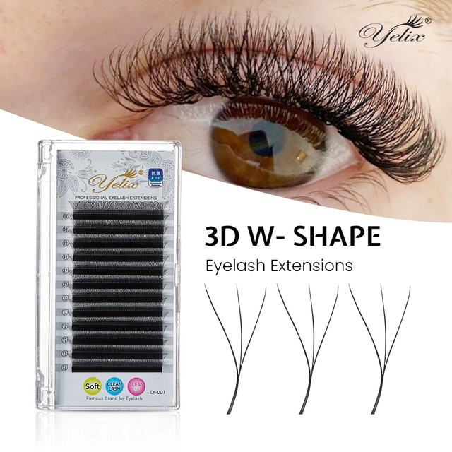 Yelix Wimpernverlängerung, W-förmige Fächer, C-D-Locke, Unisex - Bild 1