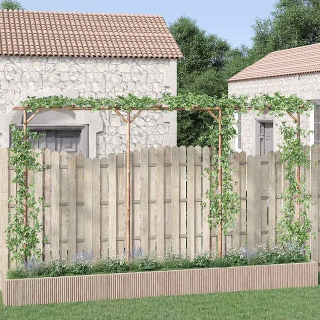vidaXL Pergola aus Bambus in Braun, B/T/H: 385 x 40 x 205 cm - Bild 2