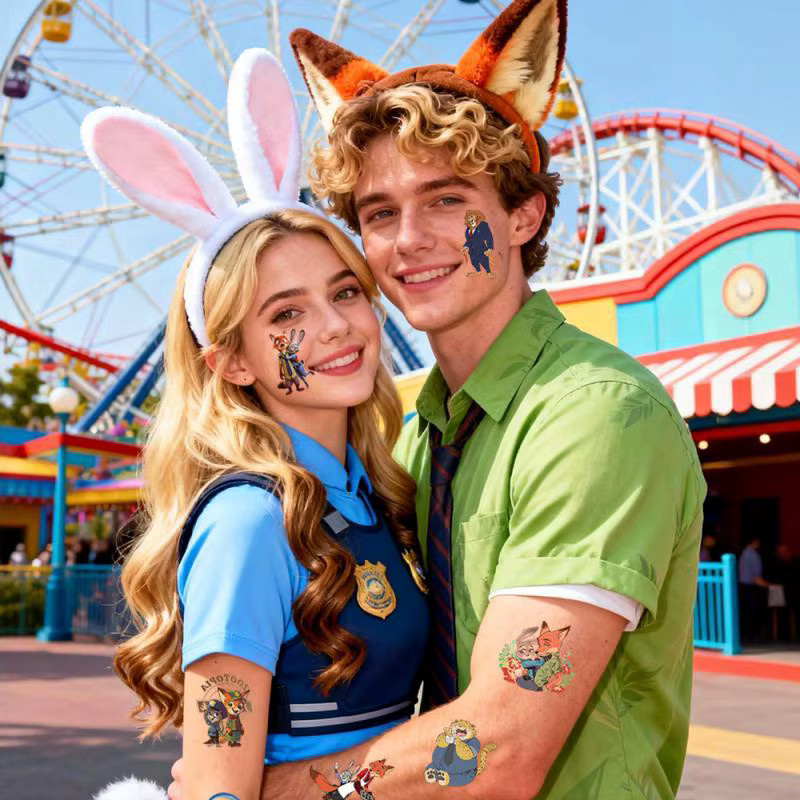 Disney Zootopia 2 Judy Und Nick, Temporäre Tattoo Aufkleber, 40er Set - Bild 2