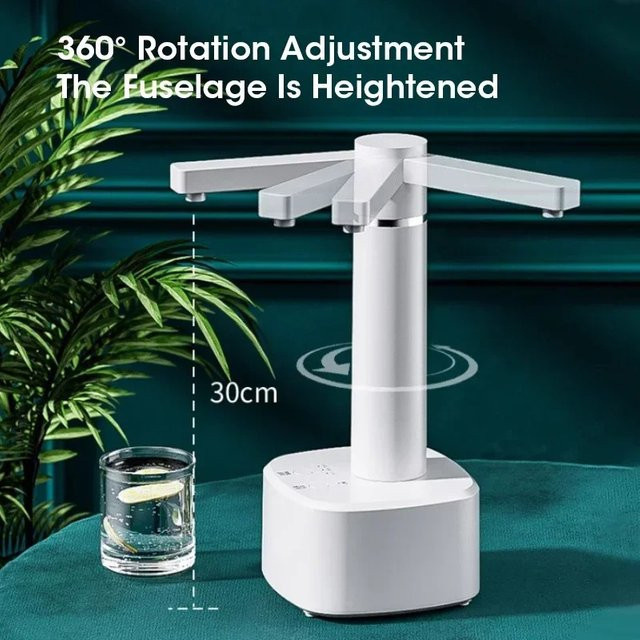 NOCCLILI Elektrischer Wasserpumpenspender mit faltbarer Basis und USB-Aufladung, Weiß - Bild 1