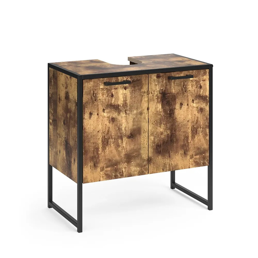 Vicco Waschbeckenunterschrank Fyrk Vintage in Eiche Rustikal und Schwarz B/T/H: 60 x 60 x 33 cm - Bild 3